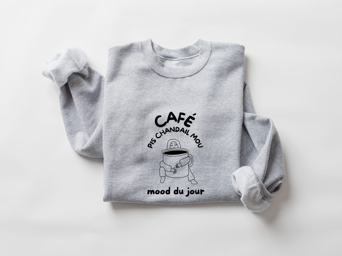 Café pis chandail mou - Gris, or et sauge