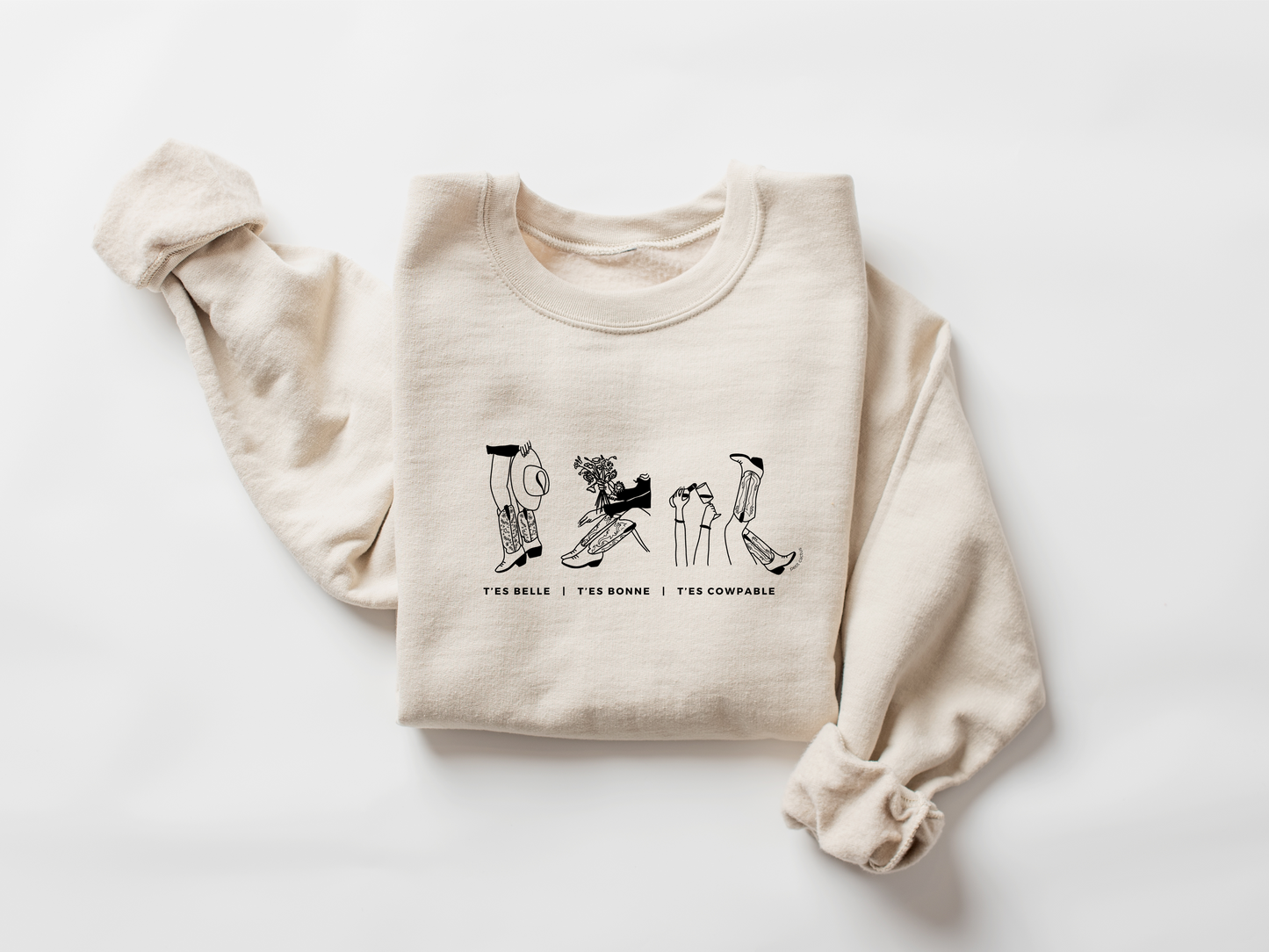 T'es COWpable - Brun café, navy & beige - BRODÉ