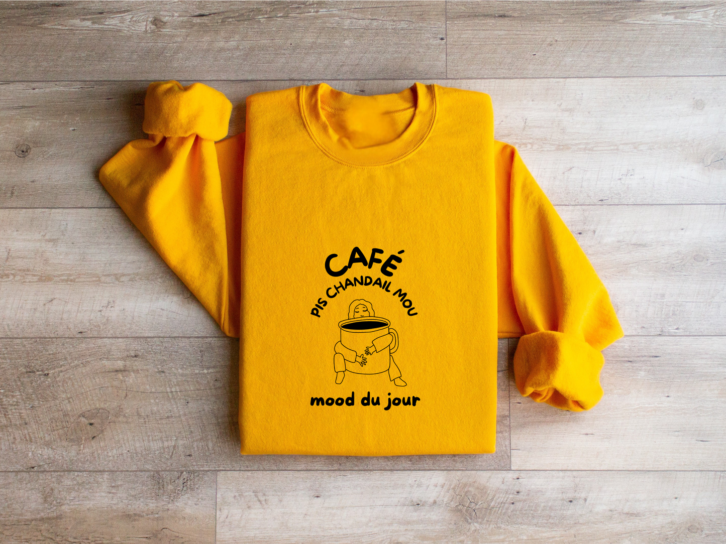 Café pis chandail mou - Gris, or et sauge