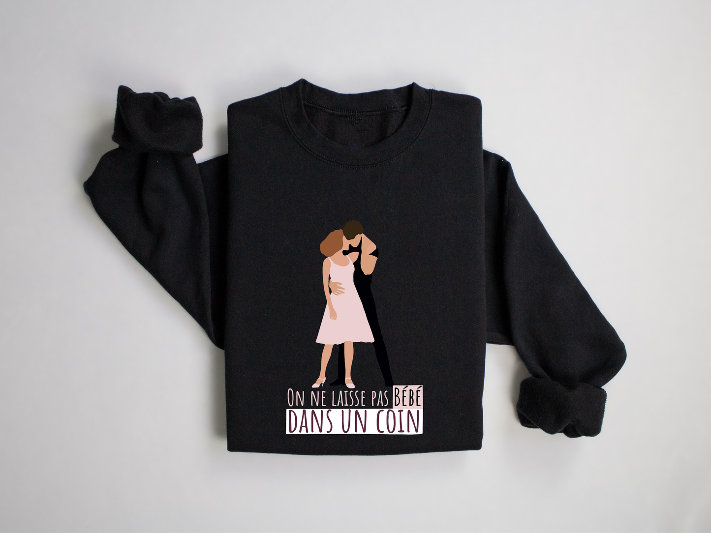 Bébé - Vieux rose, Blanc & Noir - BRODÉ