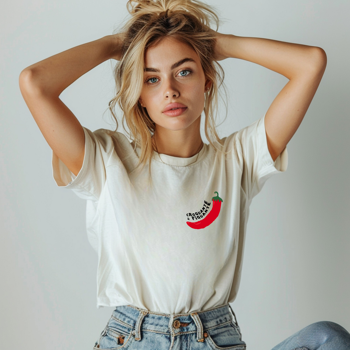 Croquante & piquante - Blanc cassé (crop top)