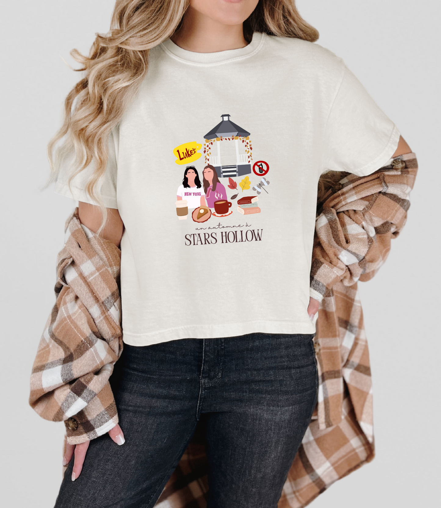 Un automne à Stars Hollow - Blanc cassé (crop top)