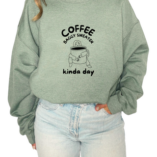 Coffee baggy sweater kinda day - Gris, or et sauge