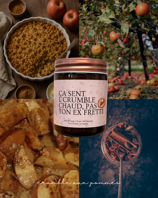 Ça sent le crumble chaud, pas ton ex frette - Bougie