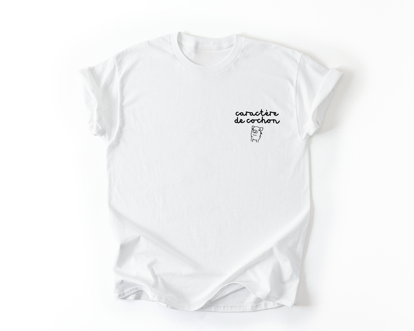 Caractère de cochon - Blanc et noir