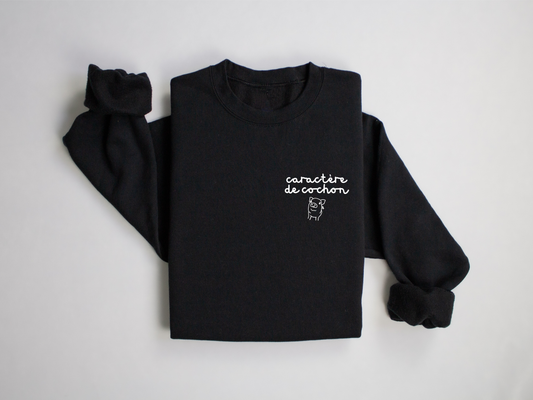 Caractère de cochon - Noir, beige et vieux rose