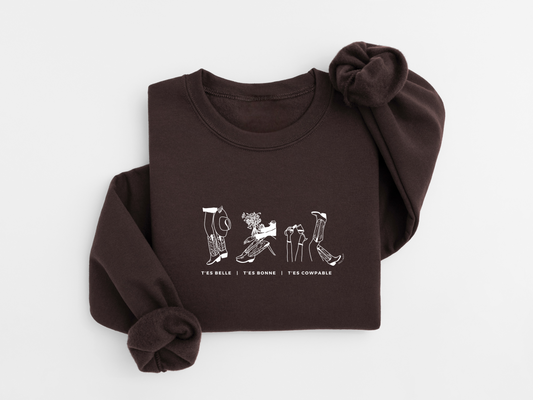 T'es COWpable - Brun café, navy & beige - BRODÉ
