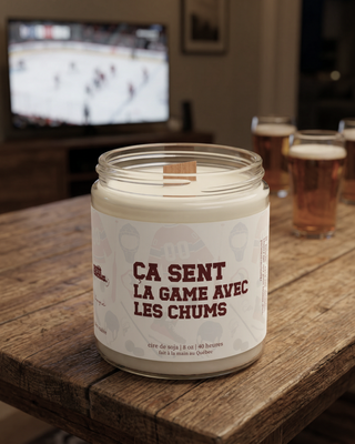 Ça sent la game avec les chums - Bougie hockey