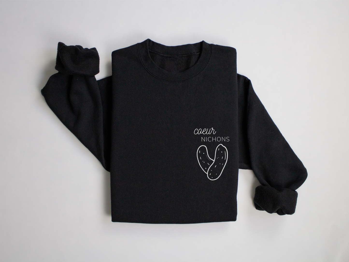 Coeurnichons - Black and forest green - EMBROIDERED