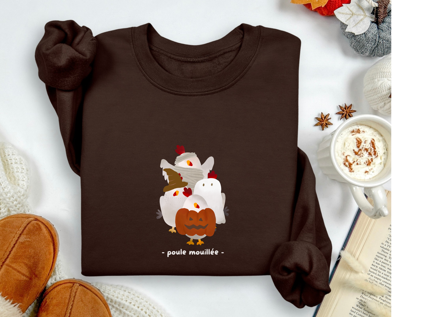 Poule mouillée - Brun café & beige