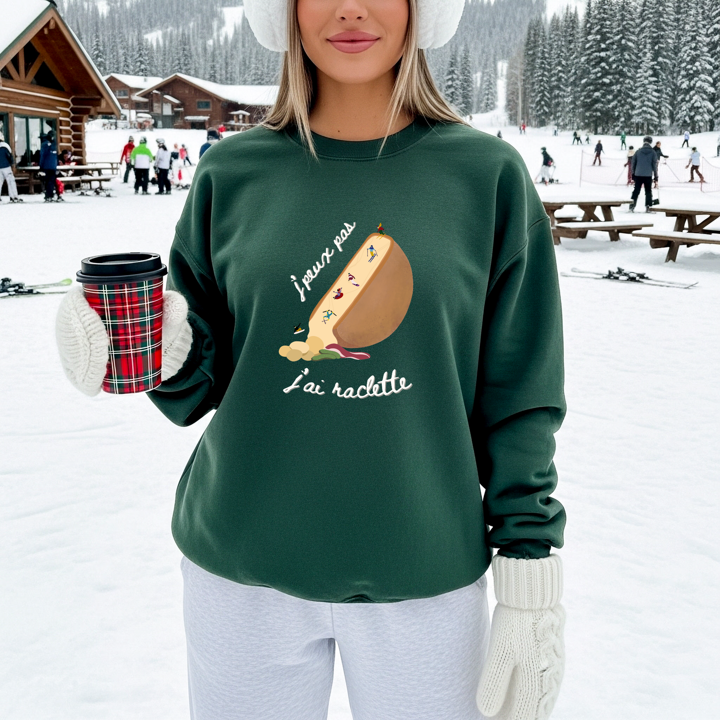 J'peux pas, j'ai raclette - Noir, Beige, Vert forêt et Rouge