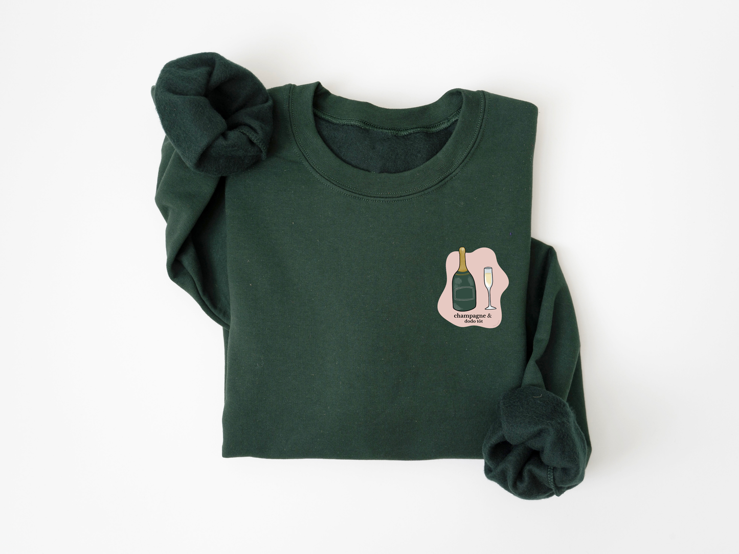 Champagne & dodo tôt - Vert forêt et noir