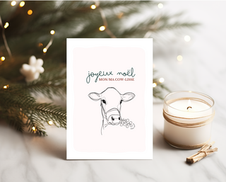 Joyeux Noël mon/ma cow-lisse - Carte à imprimer