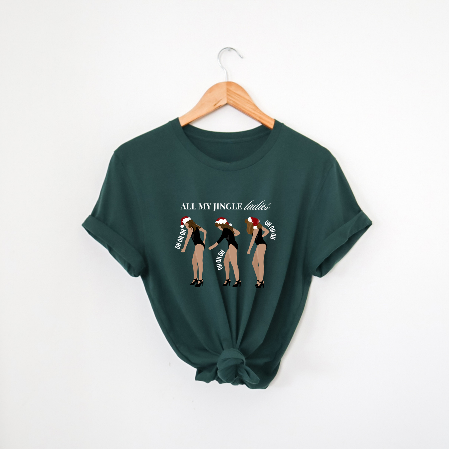 All my Jingle Ladies - Vert forêt et blanc cassé (crop top)