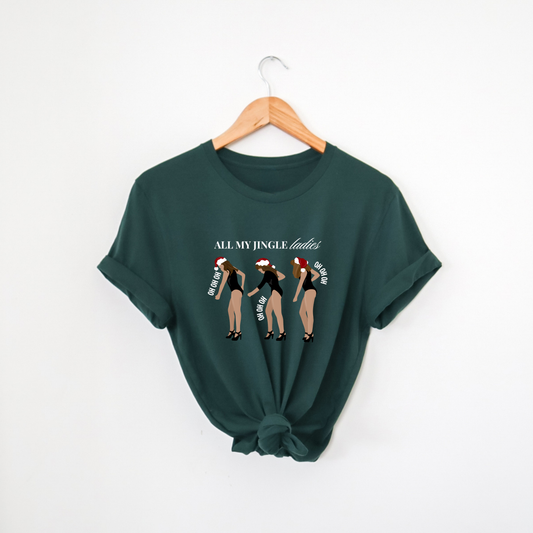 All my Jingle Ladies - Vert forêt et blanc cassé (crop top)