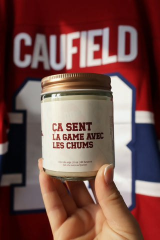 Ça sent la game avec les chums - Bougie hockey
